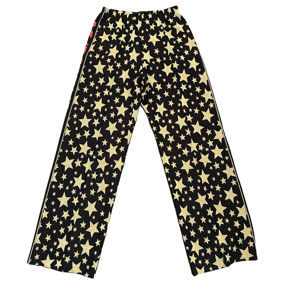 Palm Angels Size Medium Pants Relaxed Fit Black with Gold Stars - Picture 3 of 12
